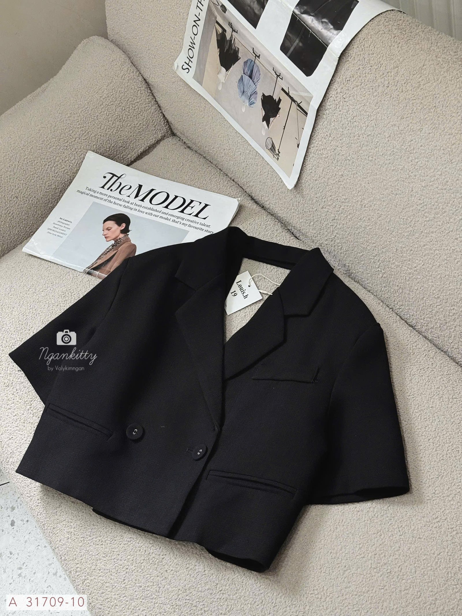 ÁO VEST KHOÉT LƯNG CROP LOUIS.H - Hình ảnh 4