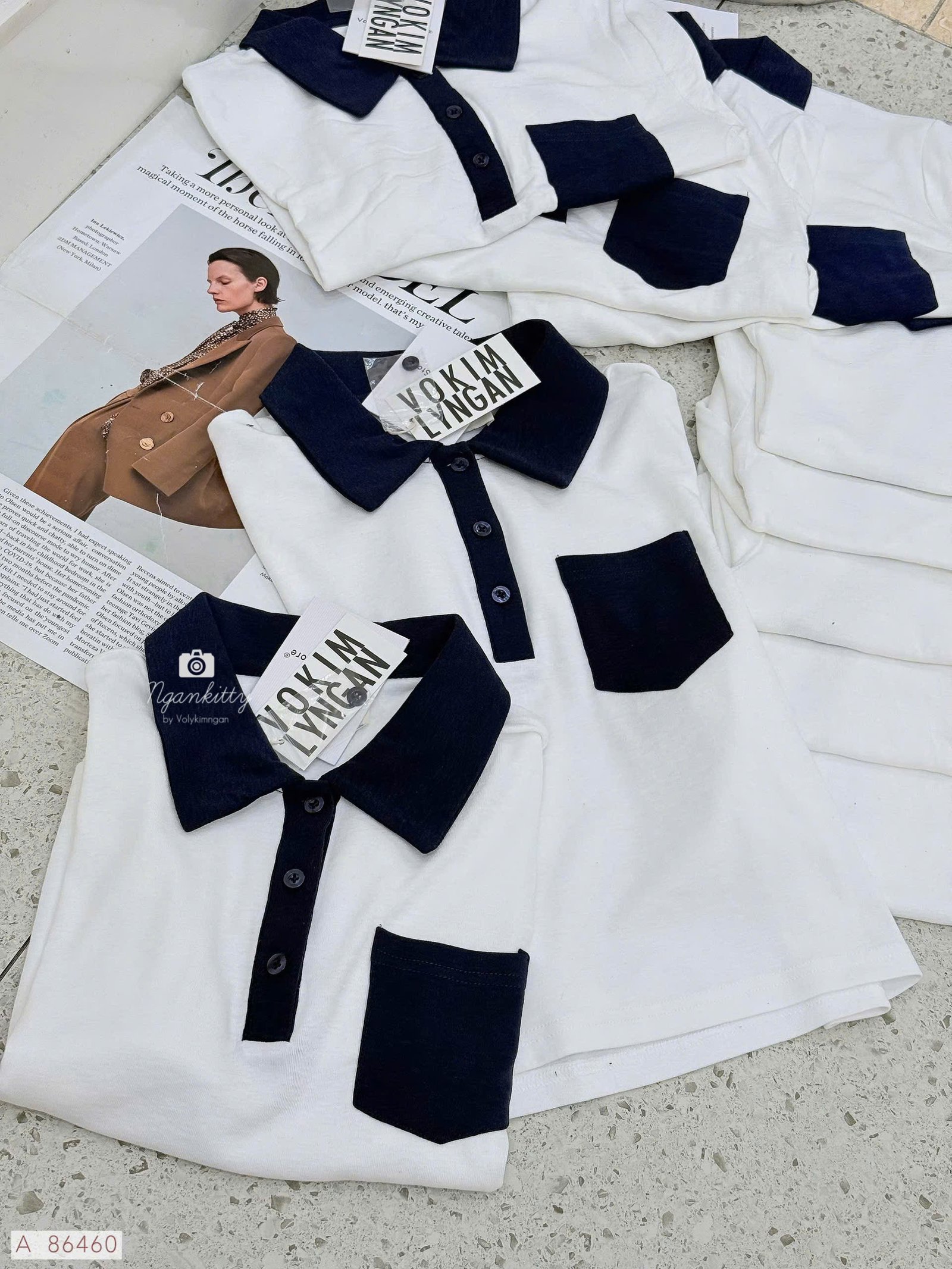 ÁO CROP POLO VIỀN ĐEN - Hình ảnh 3