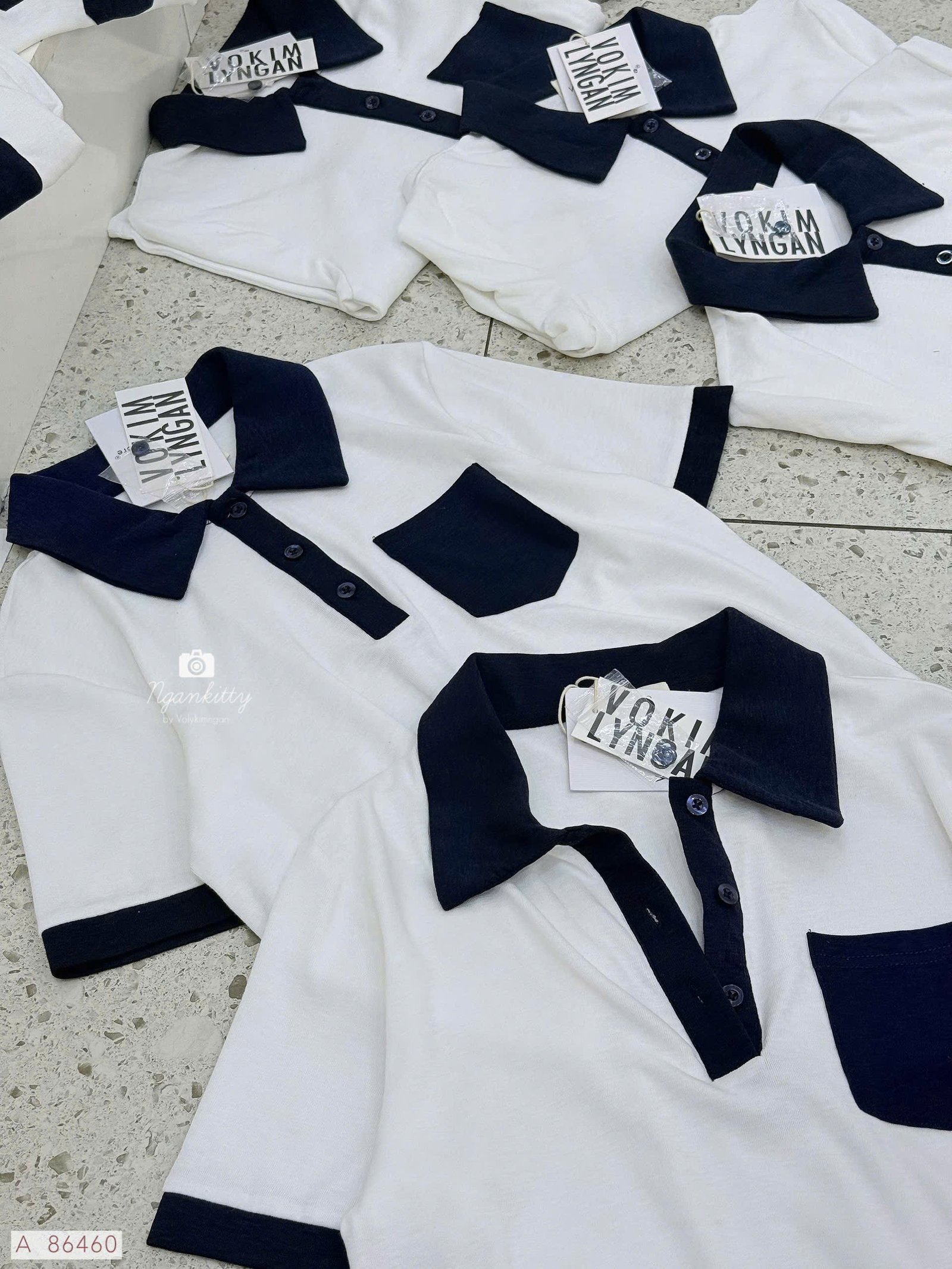 ÁO CROP POLO VIỀN ĐEN - Hình ảnh 6