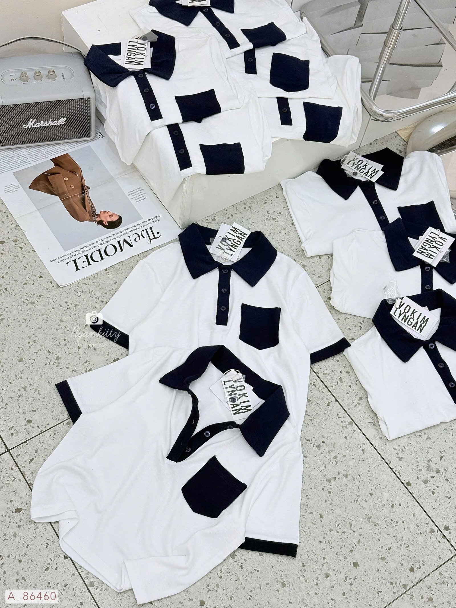 ÁO CROP POLO VIỀN ĐEN - Hình ảnh 9