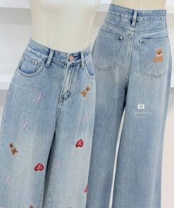 Alternative view of QUẦN JEAN SUÔNG THÊU TIM NƠ GẤU