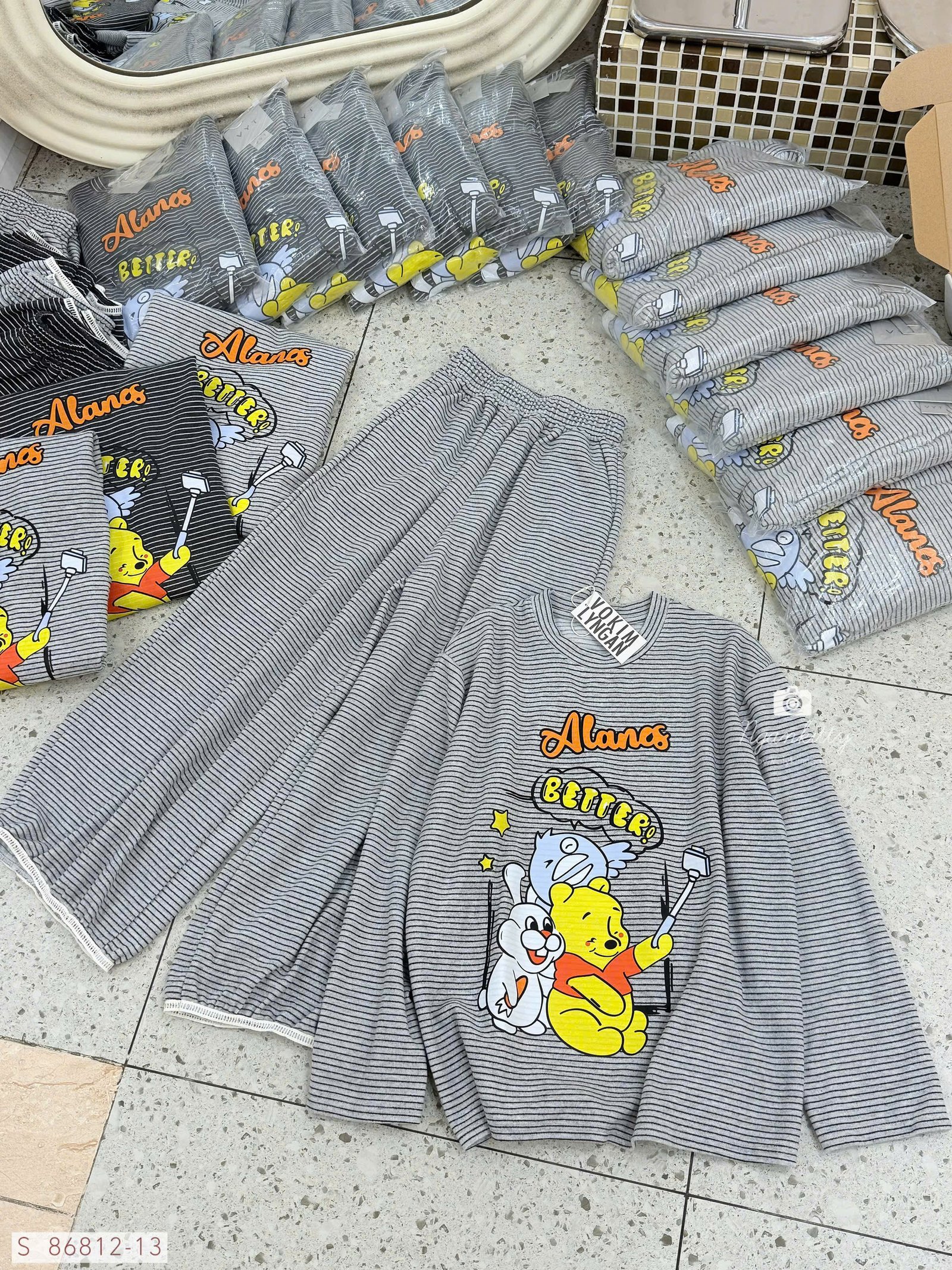 SET ÁO TD GẤU POOH SỌC ALANES - Hình ảnh 5