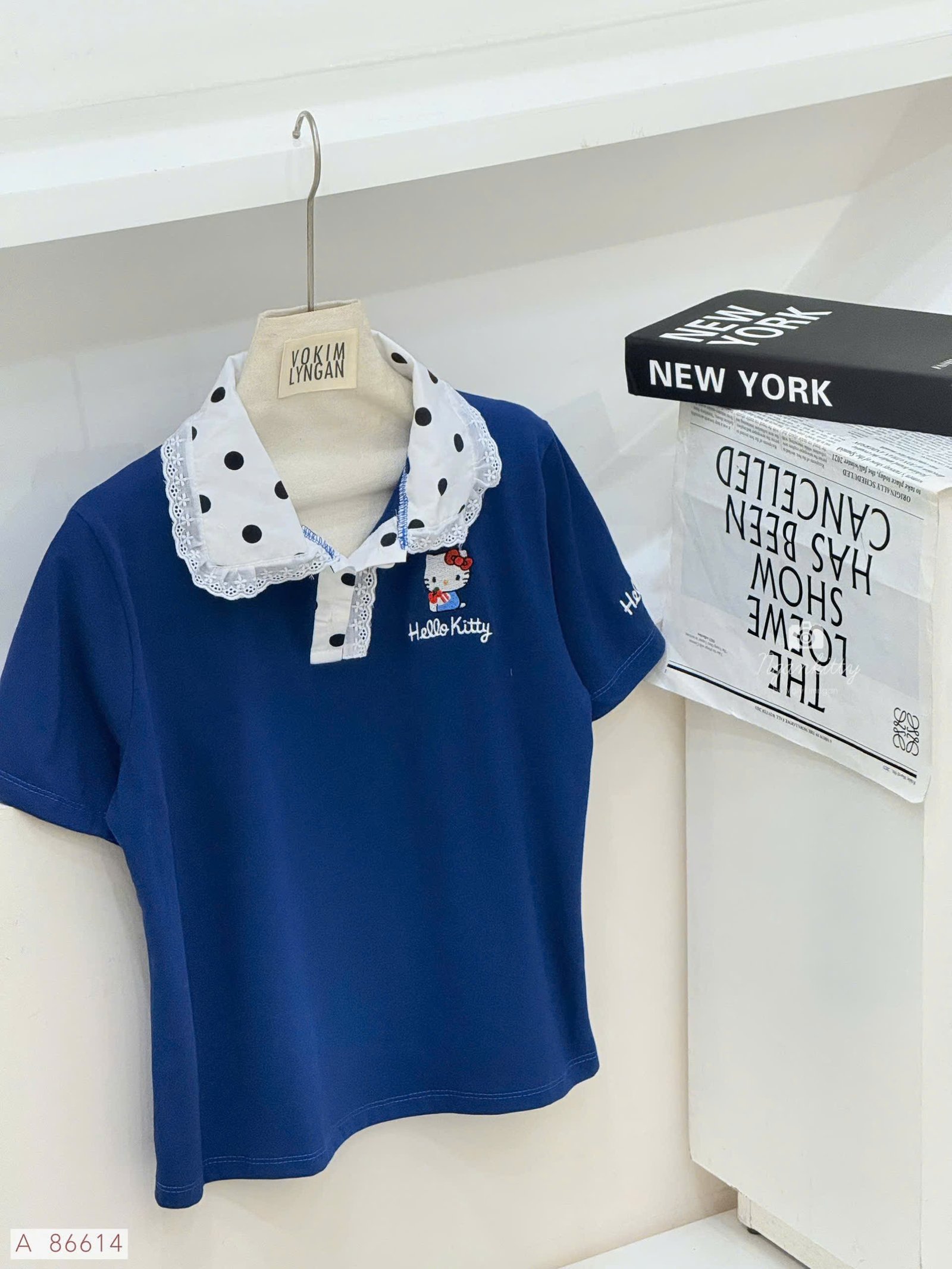 ÁO BABYTEE HELLOKITTY CỔ CARO REN