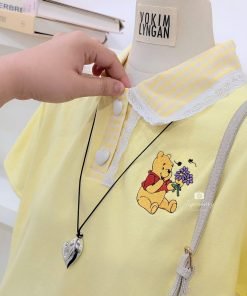 Alternative view of ÁO GẤU POOH CỔ CARO MIX REN