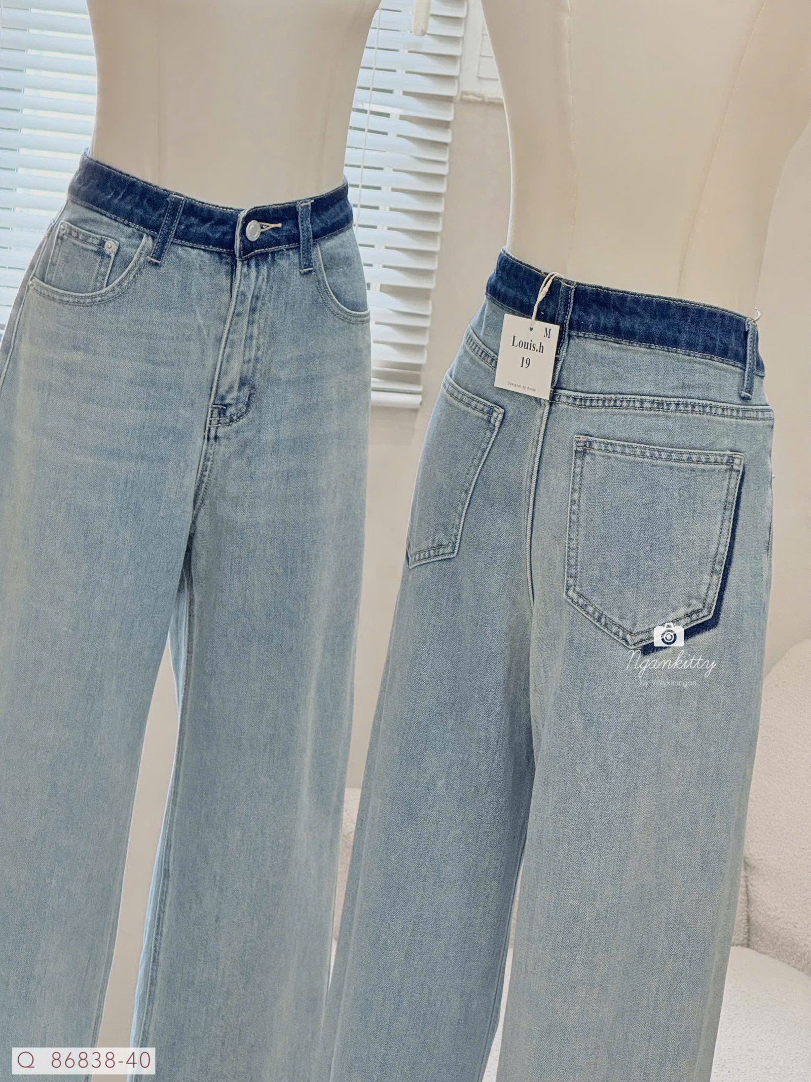 QUẦN JEAN SUÔNG LƯNG VIỀN WAX ĐẬM - Hình ảnh 5