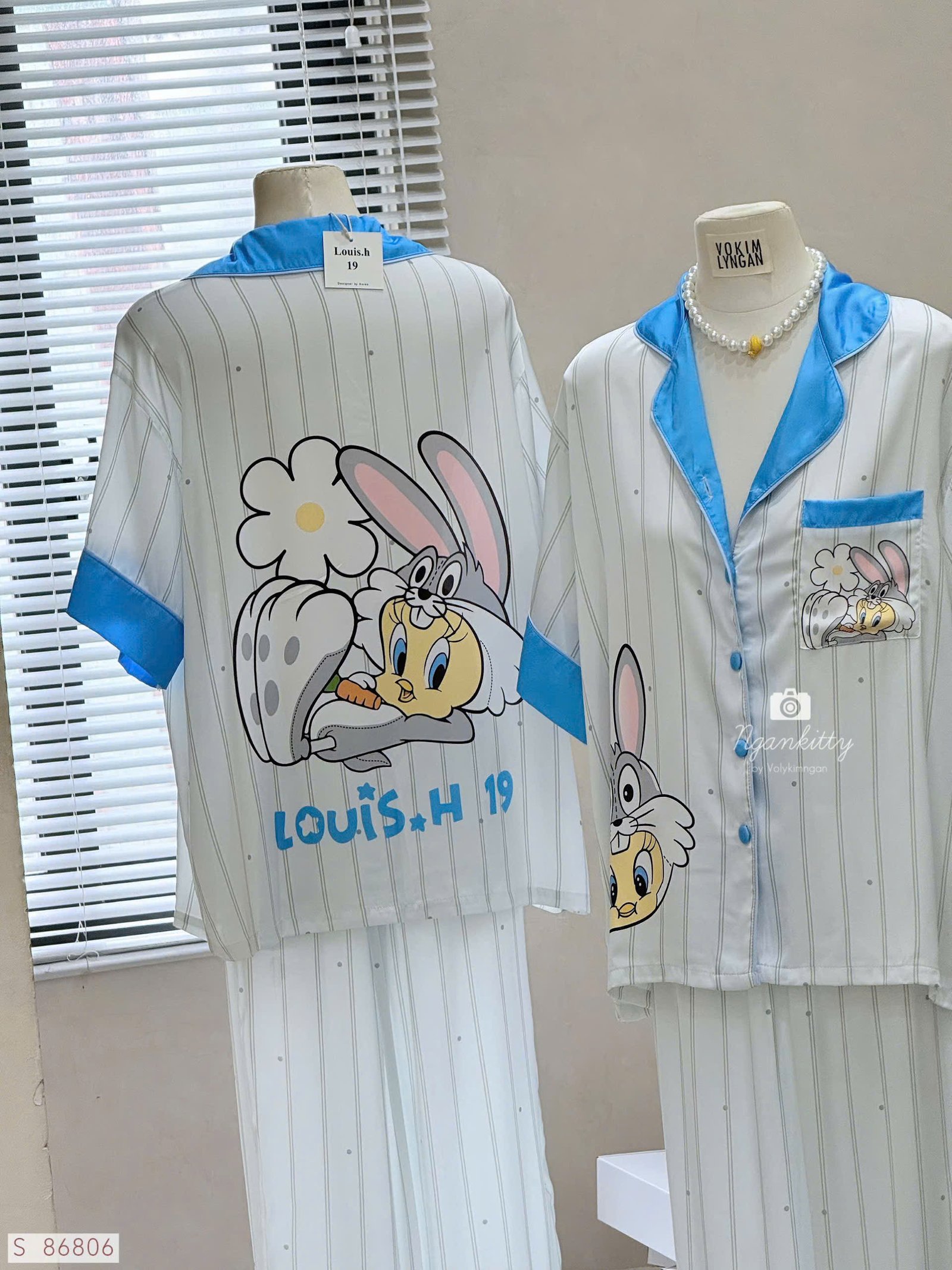 SET PIJAMA SỌC THỎ GÀ - Hình ảnh 8