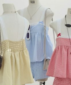 Alternative view of SET CARO ÁO BABYDOLL QUẦN NHÚM