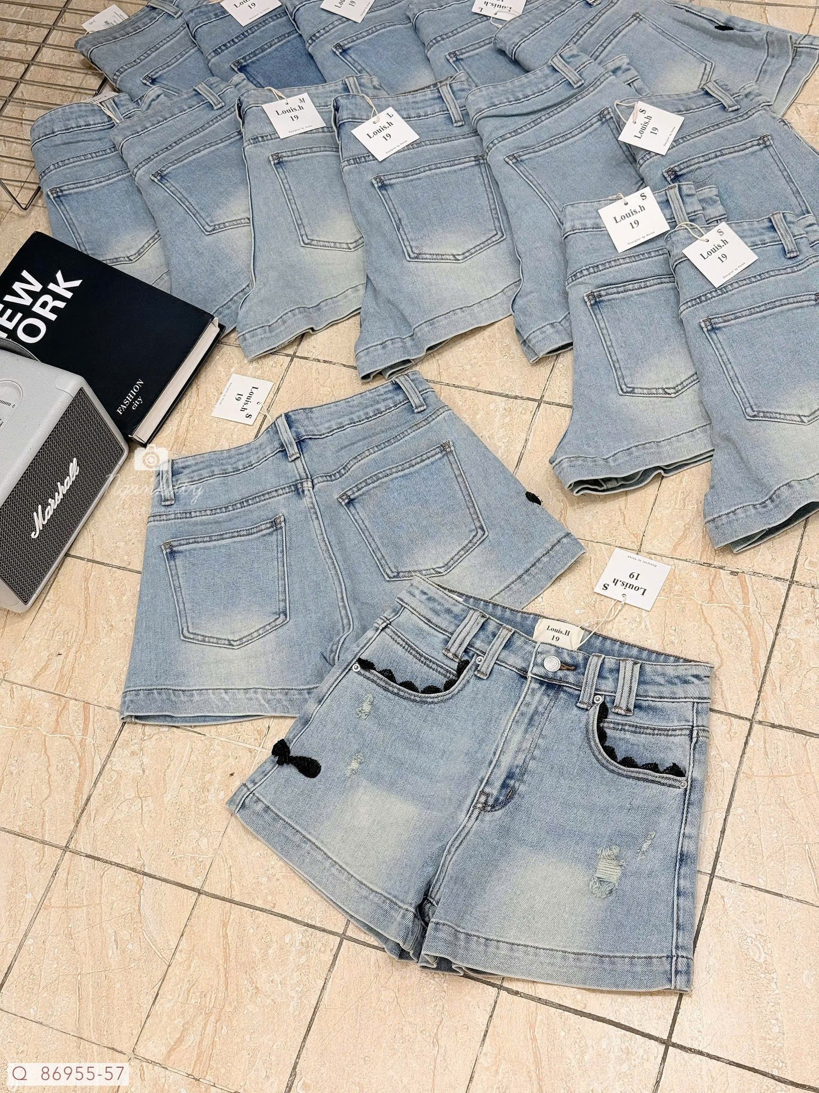 QUẦN SHORT JEAN TÚI MIX REN ĐEN - Hình ảnh 9