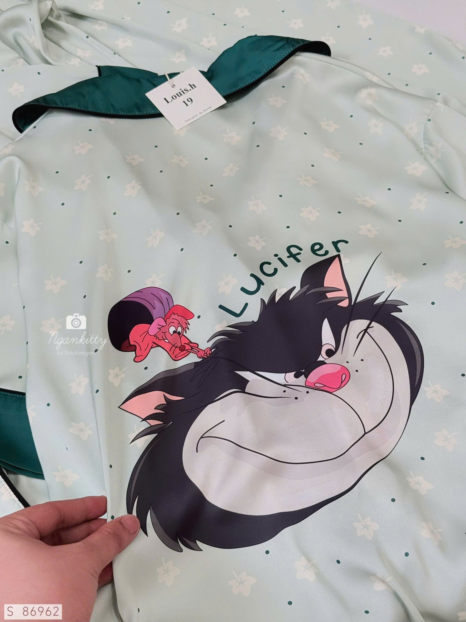 SET PIJJAMA HOA MÈO ĐEN - Hình ảnh 10