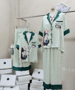 Alternative view of SET PIJJAMA HOA MÈO ĐEN