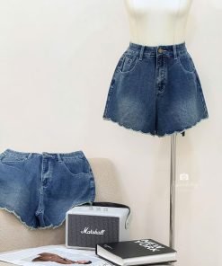 QUẦN SHORT JEAN LAI GỢN SÓNG