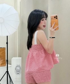 SET CARO ÁO BABYDOLL QUẦN NHÚM