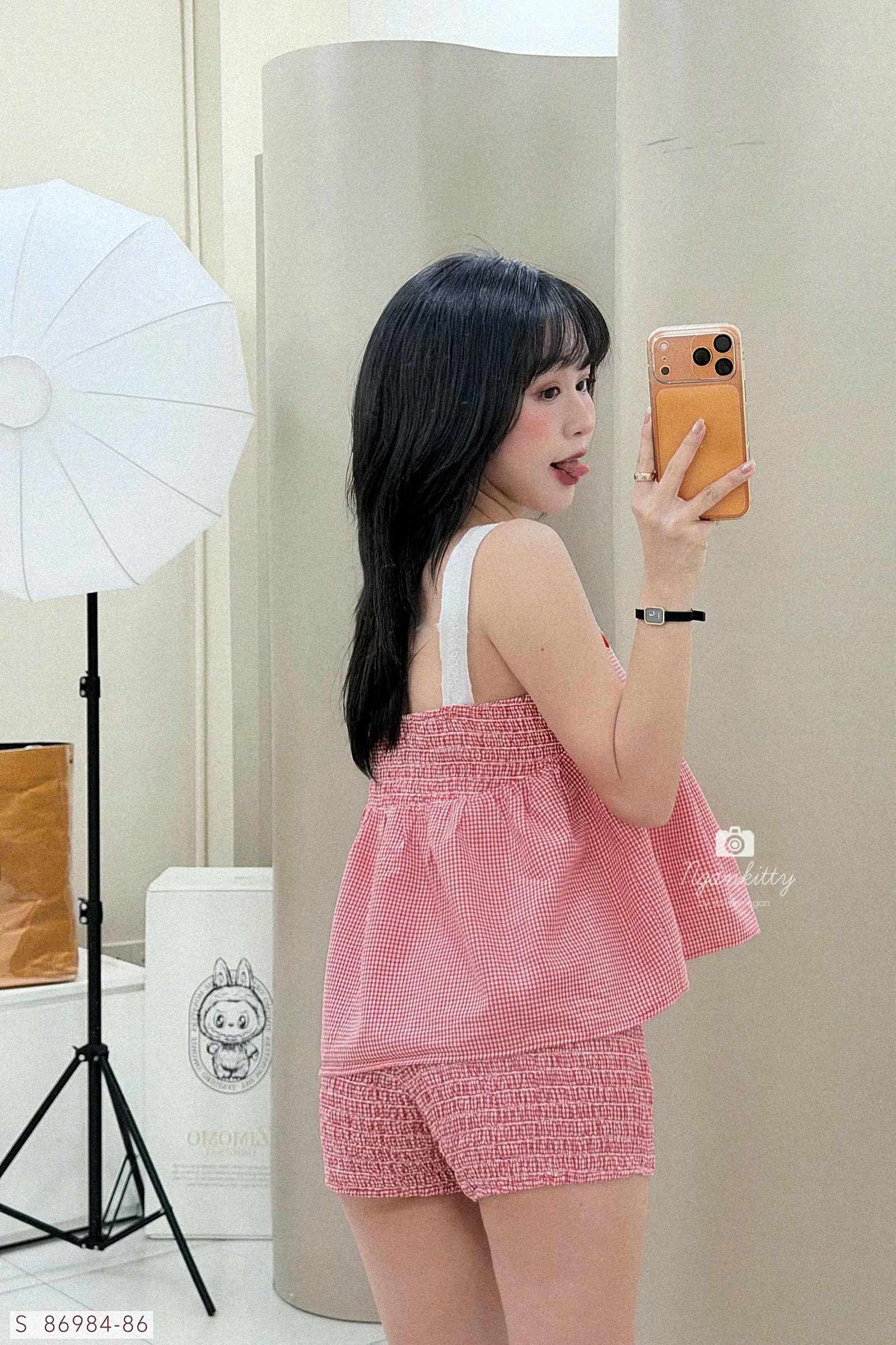 SET CARO ÁO BABYDOLL QUẦN NHÚM