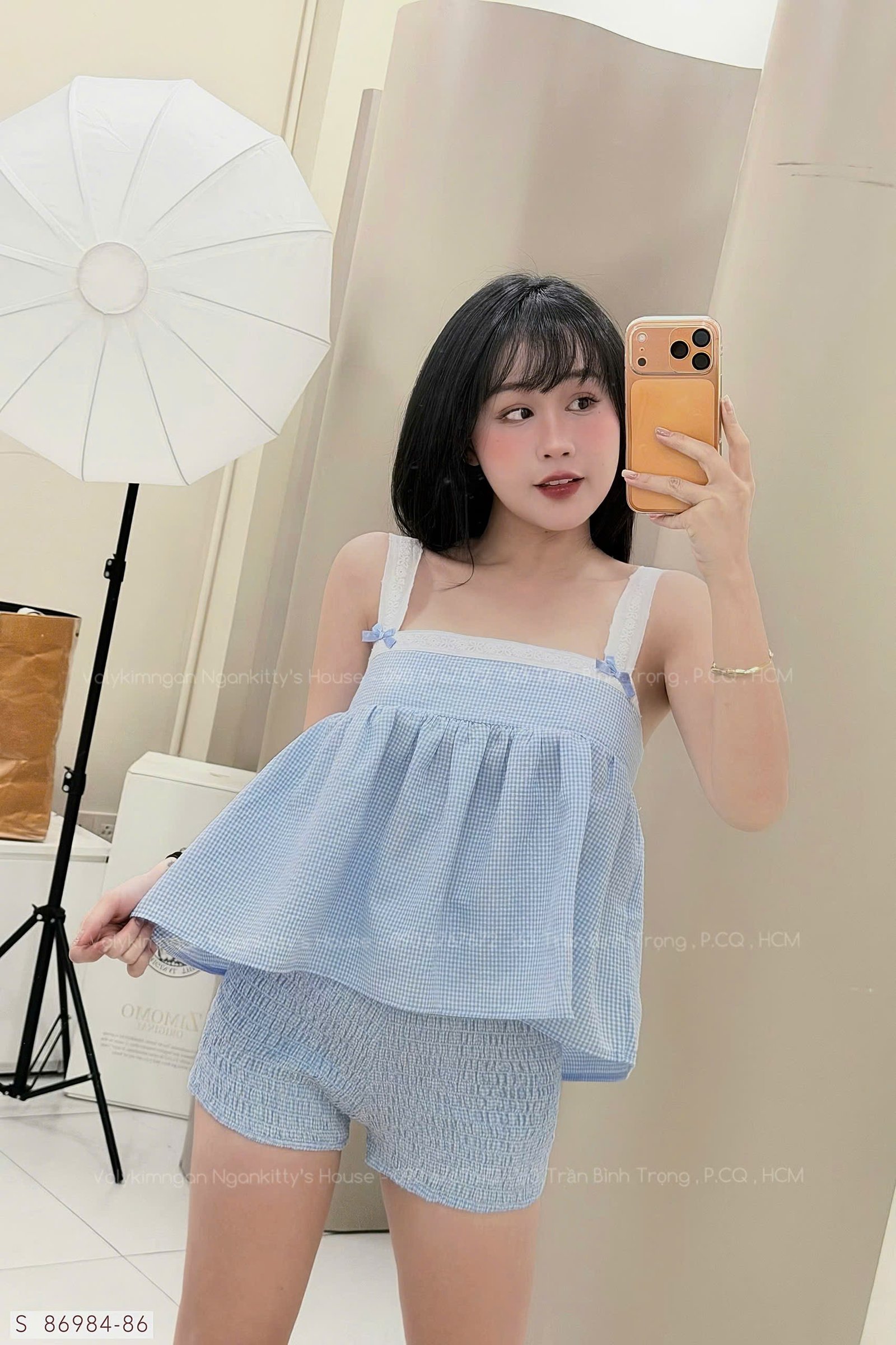 SET CARO ÁO BABYDOLL QUẦN NHÚM - Hình ảnh 9