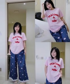 QUẦN SUÔNG DENIM HOA NHÍ CHÂN REN