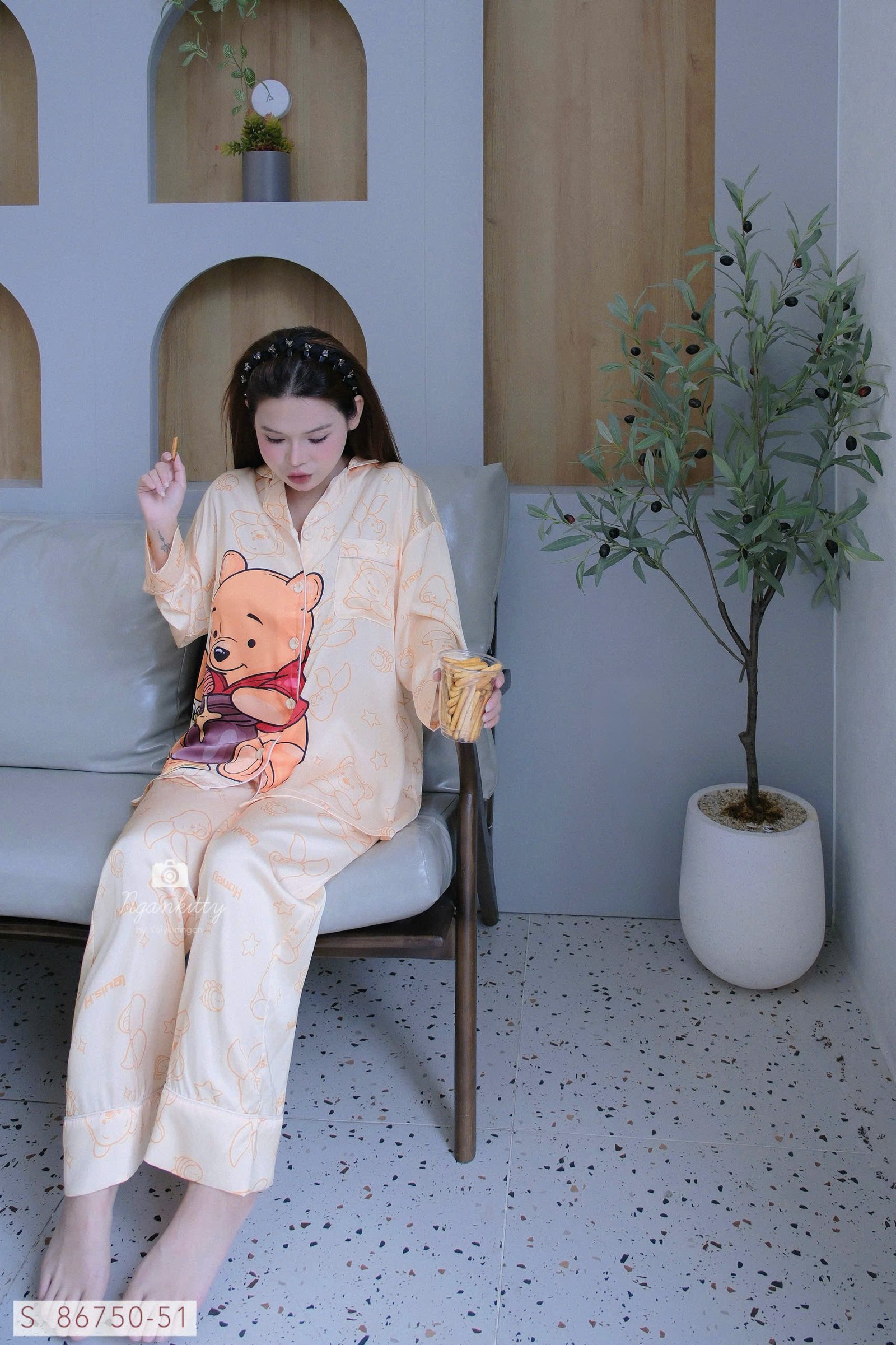 SET PIJAMA DÀI GẤU POOH LOUIS.H - Hình ảnh 5