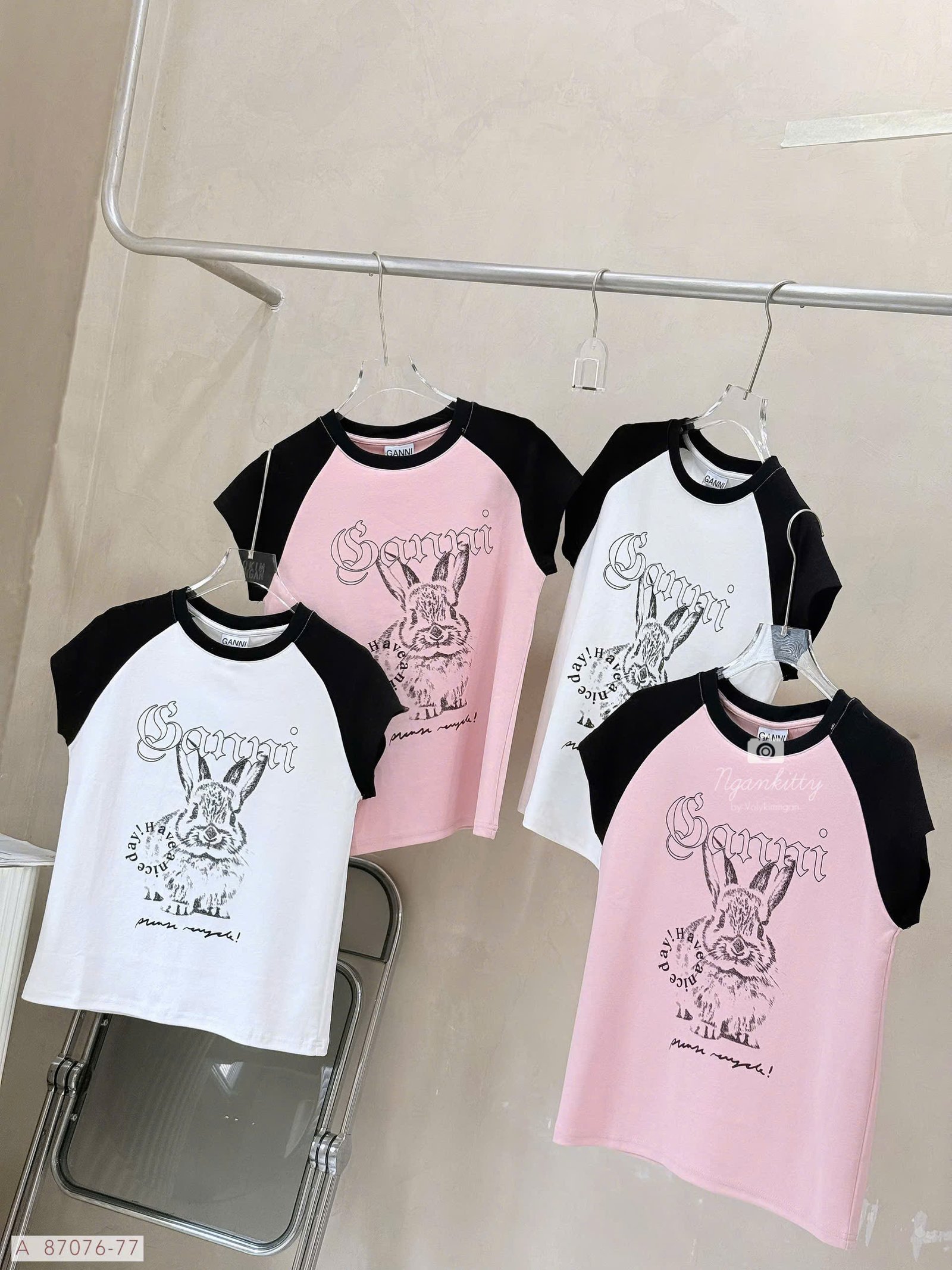 ÁO THỎ GANNI TAY CỌC GRAPLANG - Hình ảnh 7