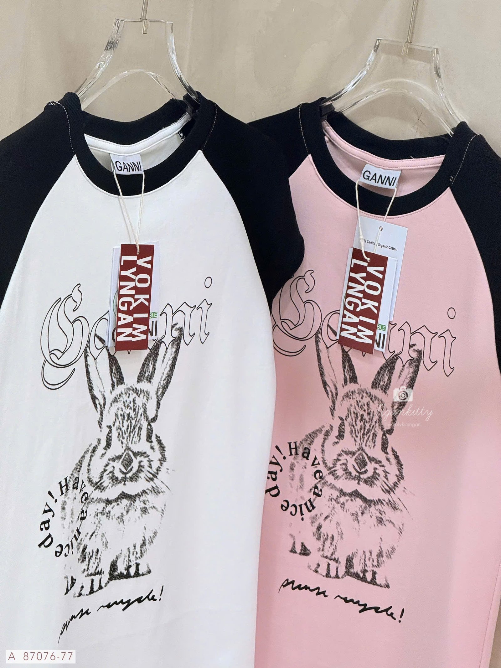 ÁO THỎ GANNI TAY CỌC GRAPLANG - Hình ảnh 6