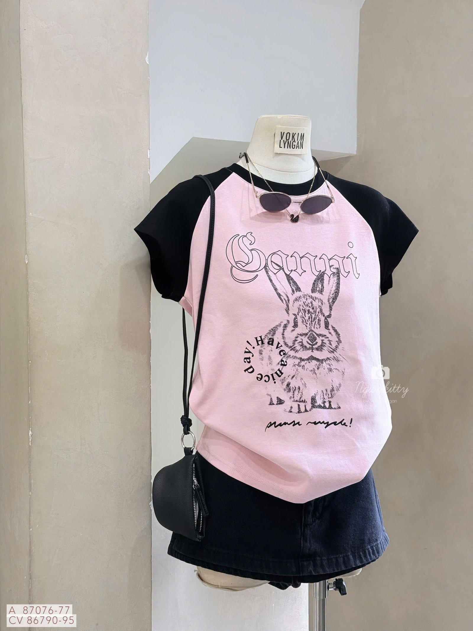 ÁO THỎ GANNI TAY CỌC GRAPLANG - Hình ảnh 5