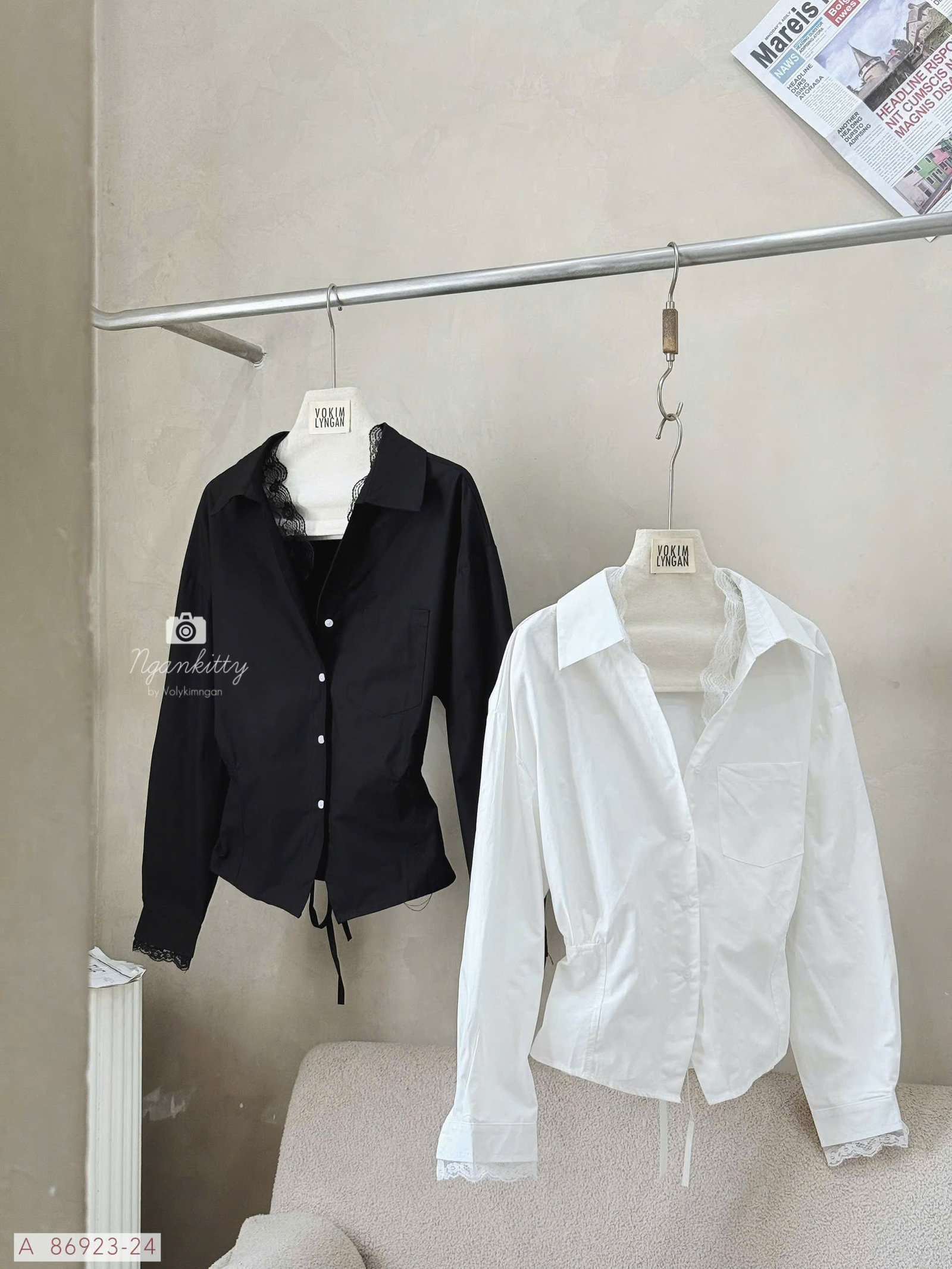 ÁO SƠMI TD REN BO NHÚNG EO - Hình ảnh 8