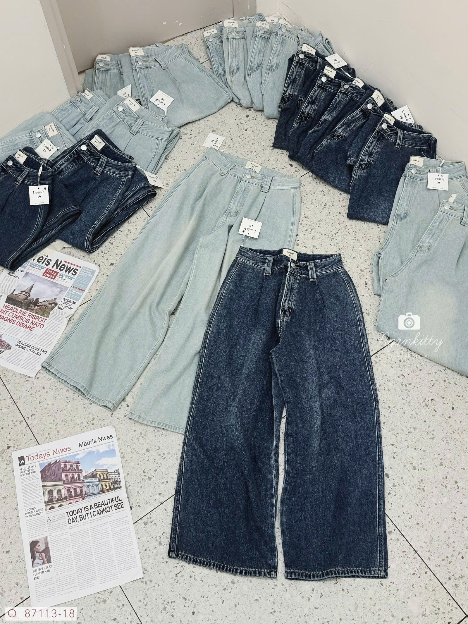 QUẦN JEAN SUÔNG TRƠN XẾP LI - Ảnh 7