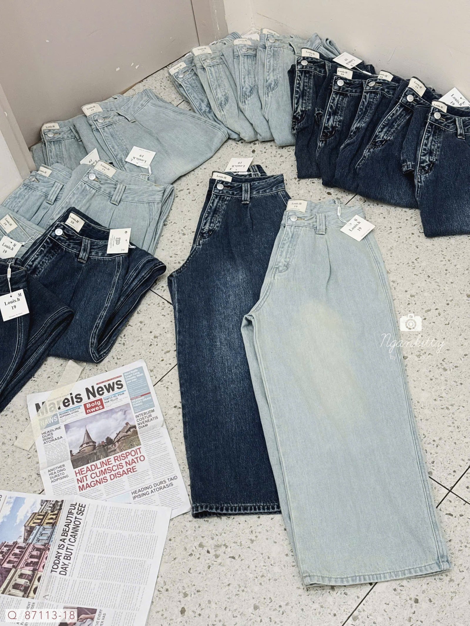 QUẦN JEAN SUÔNG TRƠN XẾP LI - Ảnh 6