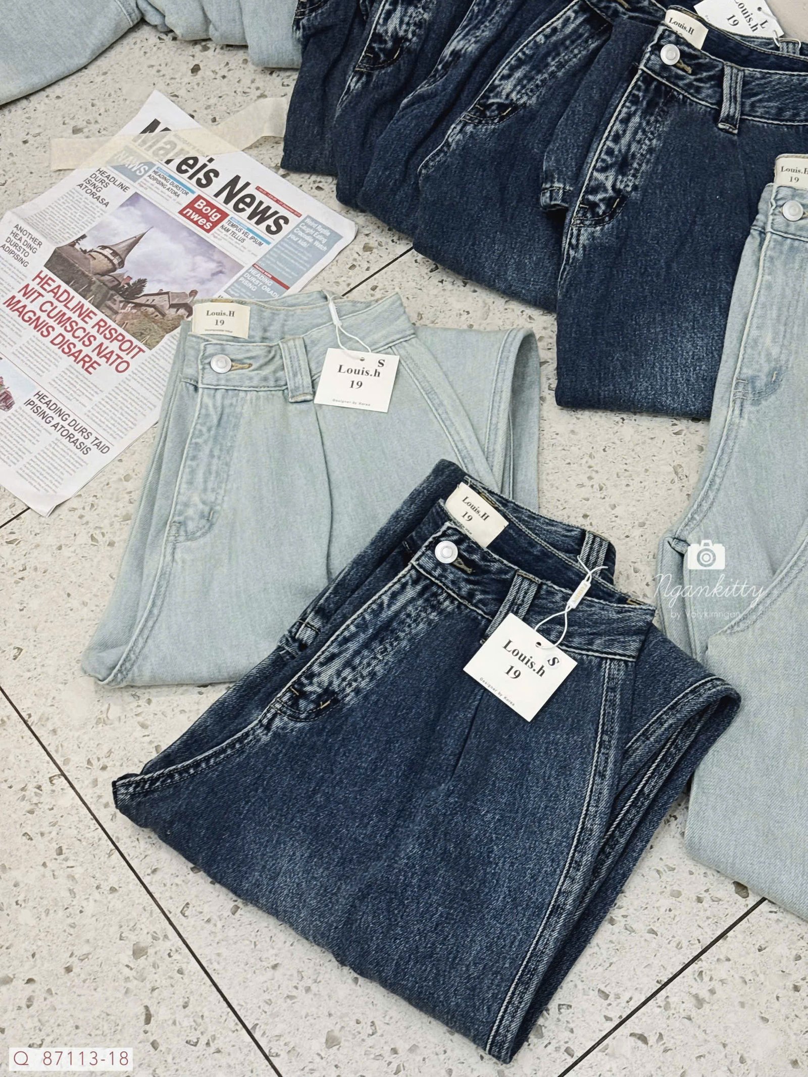 QUẦN JEAN SUÔNG TRƠN XẾP LI - Ảnh 4