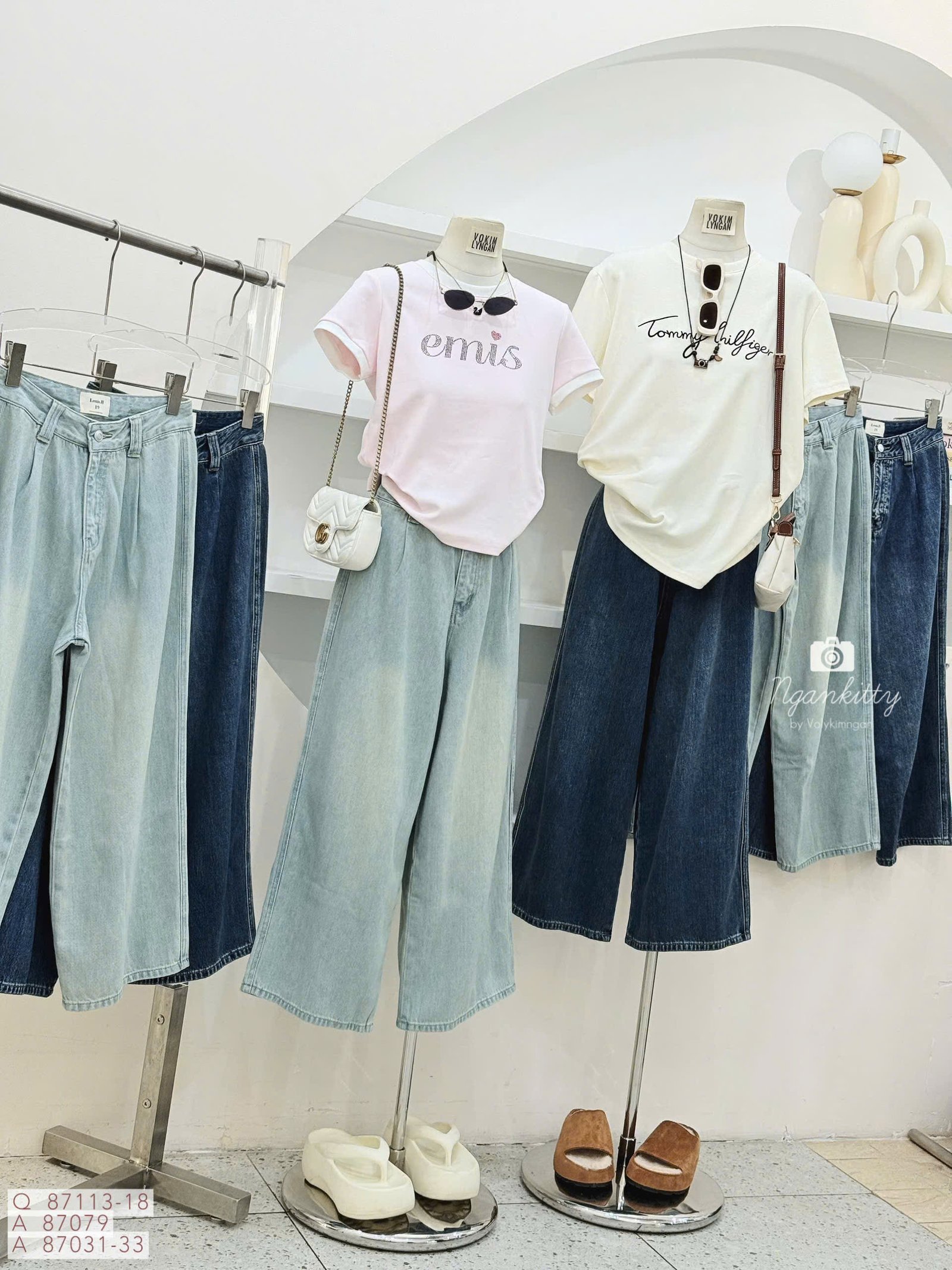 QUẦN JEAN SUÔNG TRƠN XẾP LI - Ảnh 2