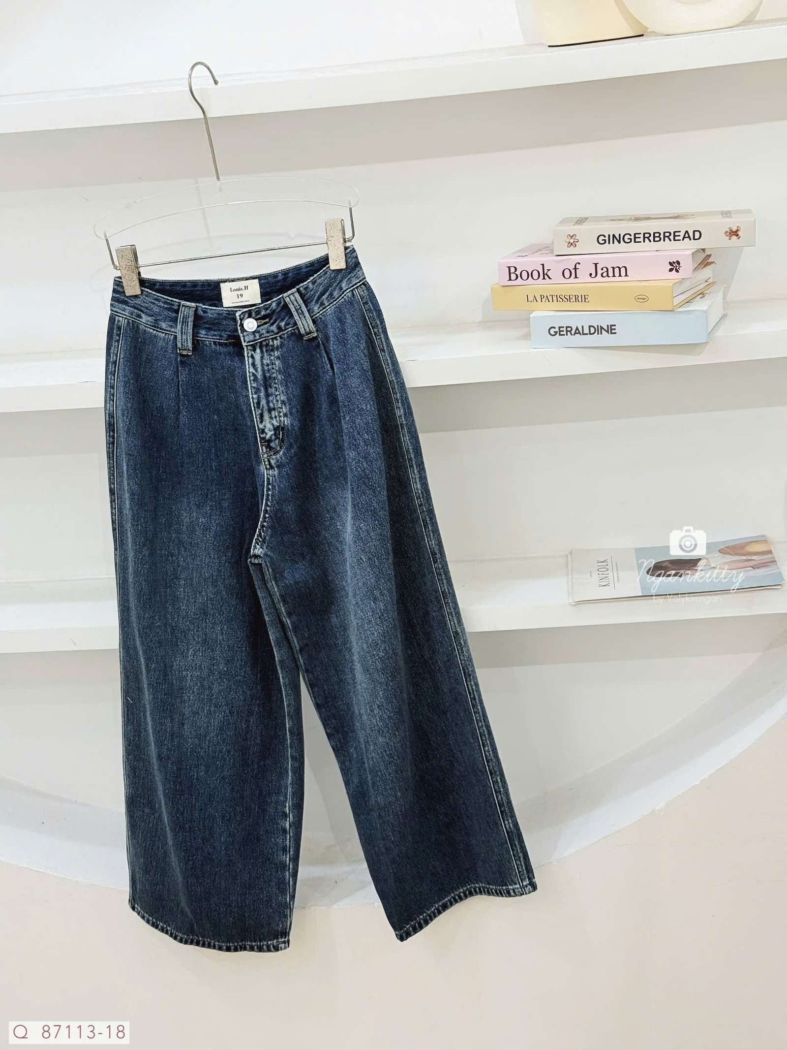 QUẦN JEAN SUÔNG TRƠN XẾP LI - Ảnh 3