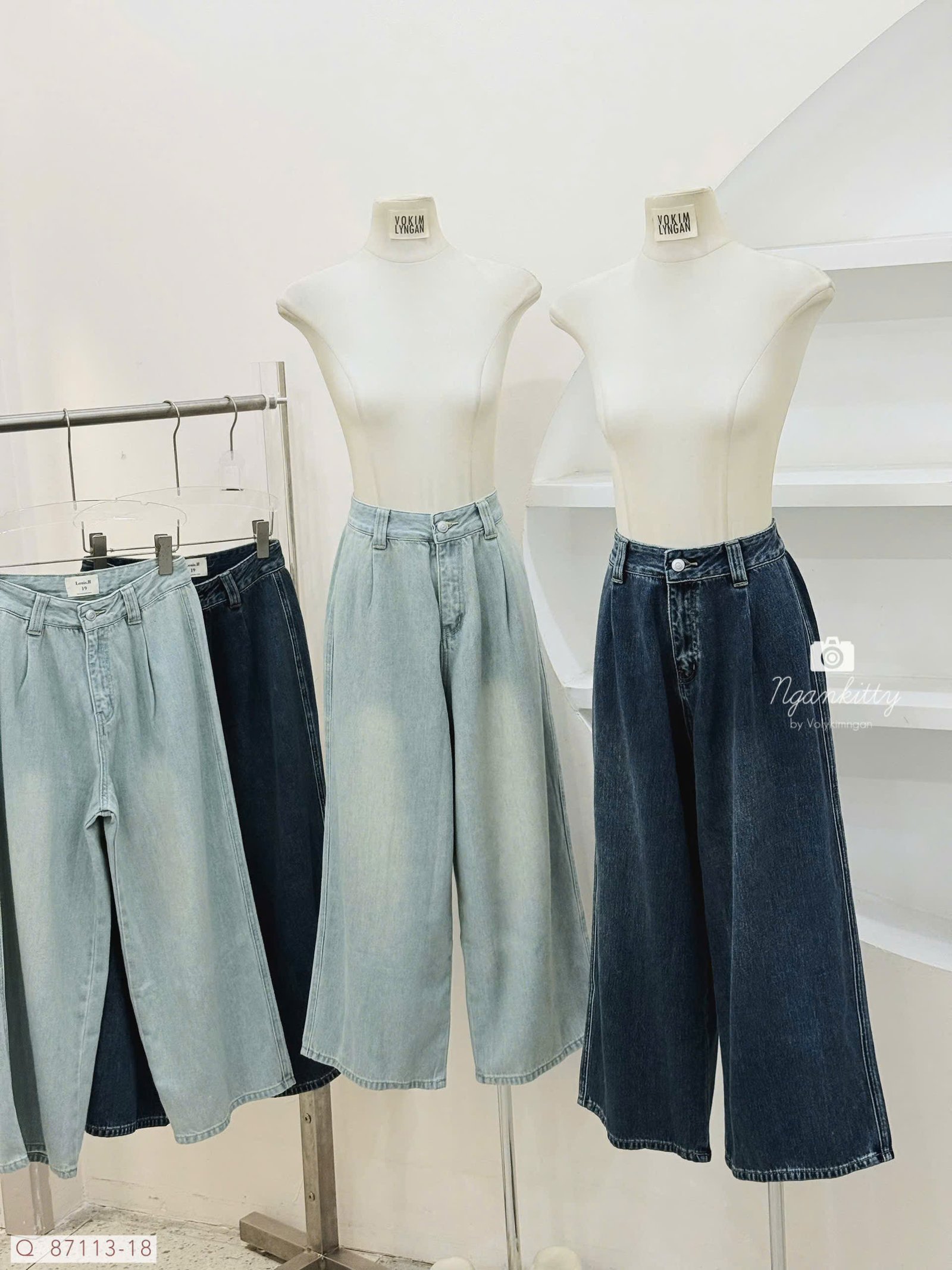 QUẦN JEAN SUÔNG TRƠN XẾP LI - Ảnh 10