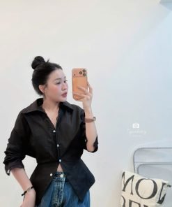 Alternative view of ÁO SƠMI TD REN BO NHÚNG EO