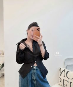 ÁO SƠMI TD REN BO NHÚNG EO