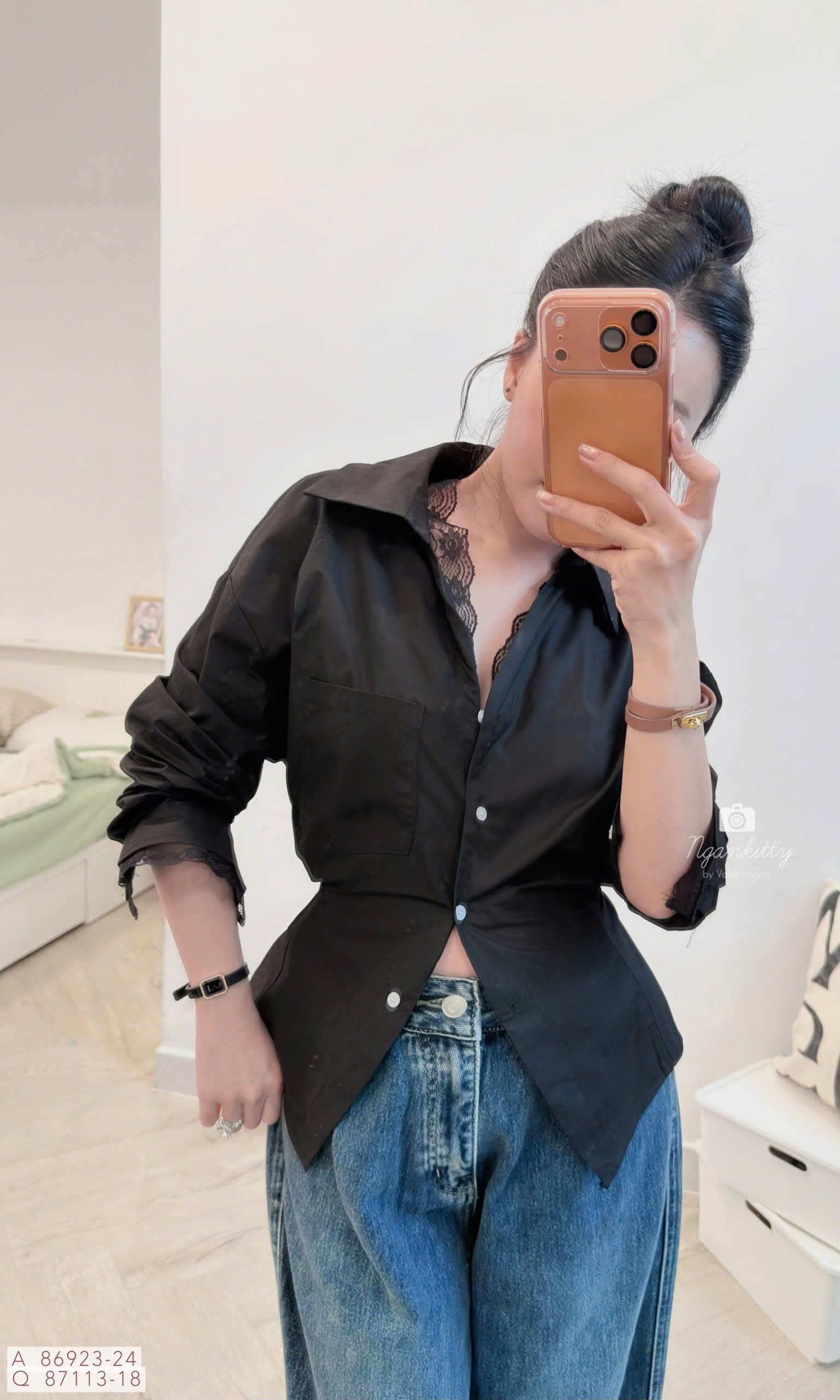 ÁO SƠMI TD REN BO NHÚNG EO - Hình ảnh 6