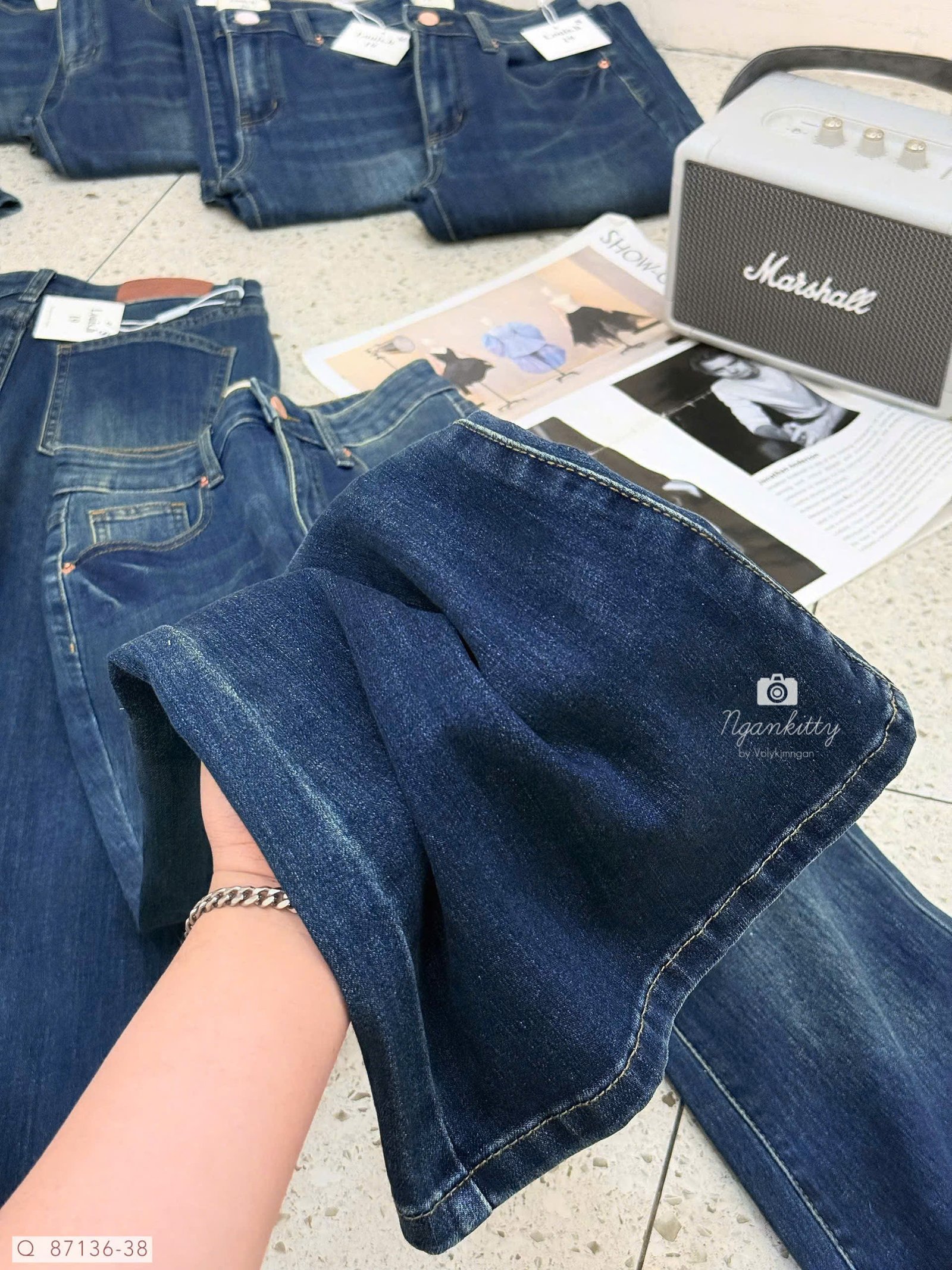 QUẦN JEAN BASS ỐNG LOE WASH XƯỚC - Hình ảnh 6