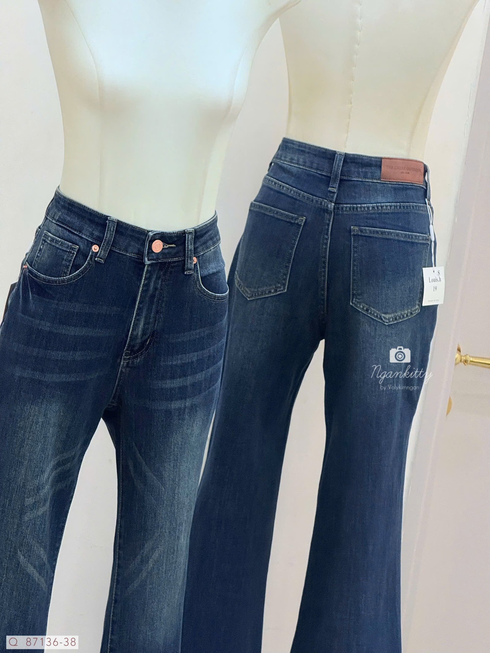 QUẦN JEAN BASS ỐNG LOE WASH XƯỚC - Hình ảnh 4