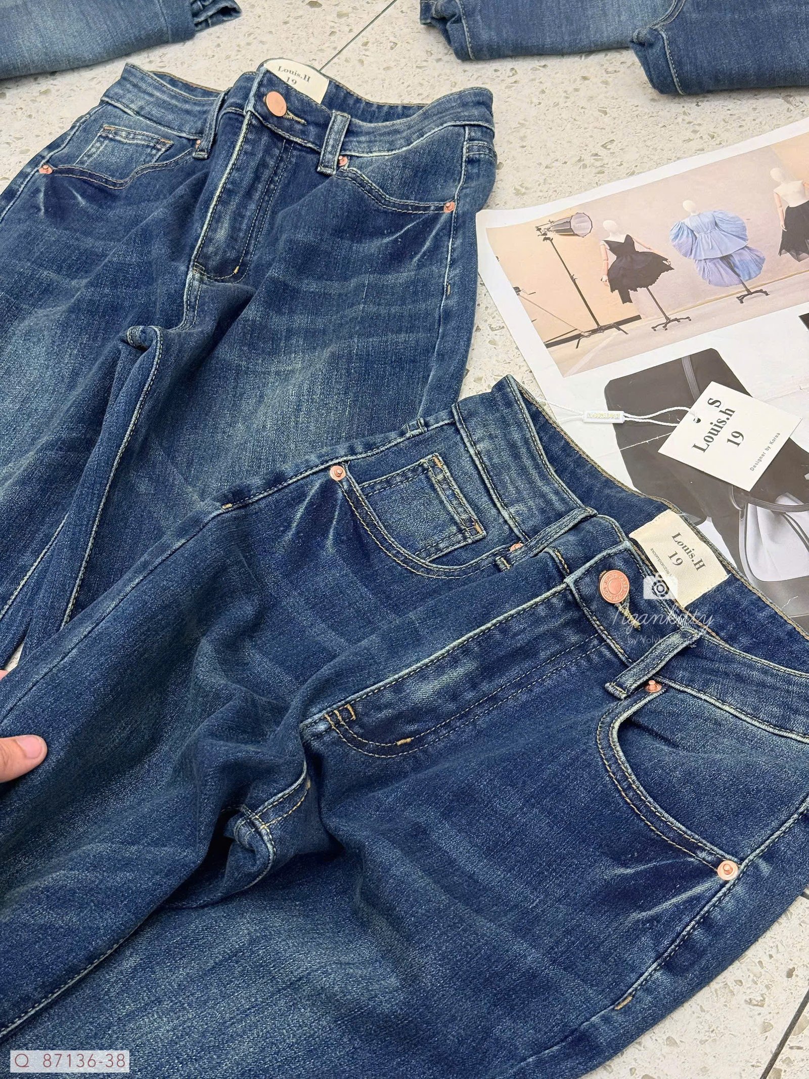 QUẦN JEAN BASS ỐNG LOE WASH XƯỚC - Hình ảnh 9