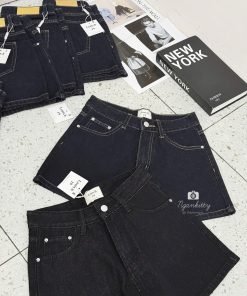 Alternative view of QUẦN SHORT JEAN NGỐ ĐEN MÚI TIÊU