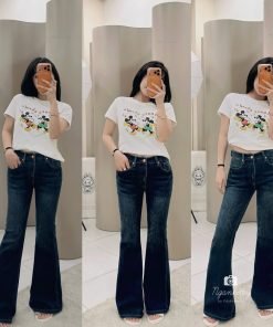 QUẦN JEAN BASS ỐNG LOE WASH XƯỚC