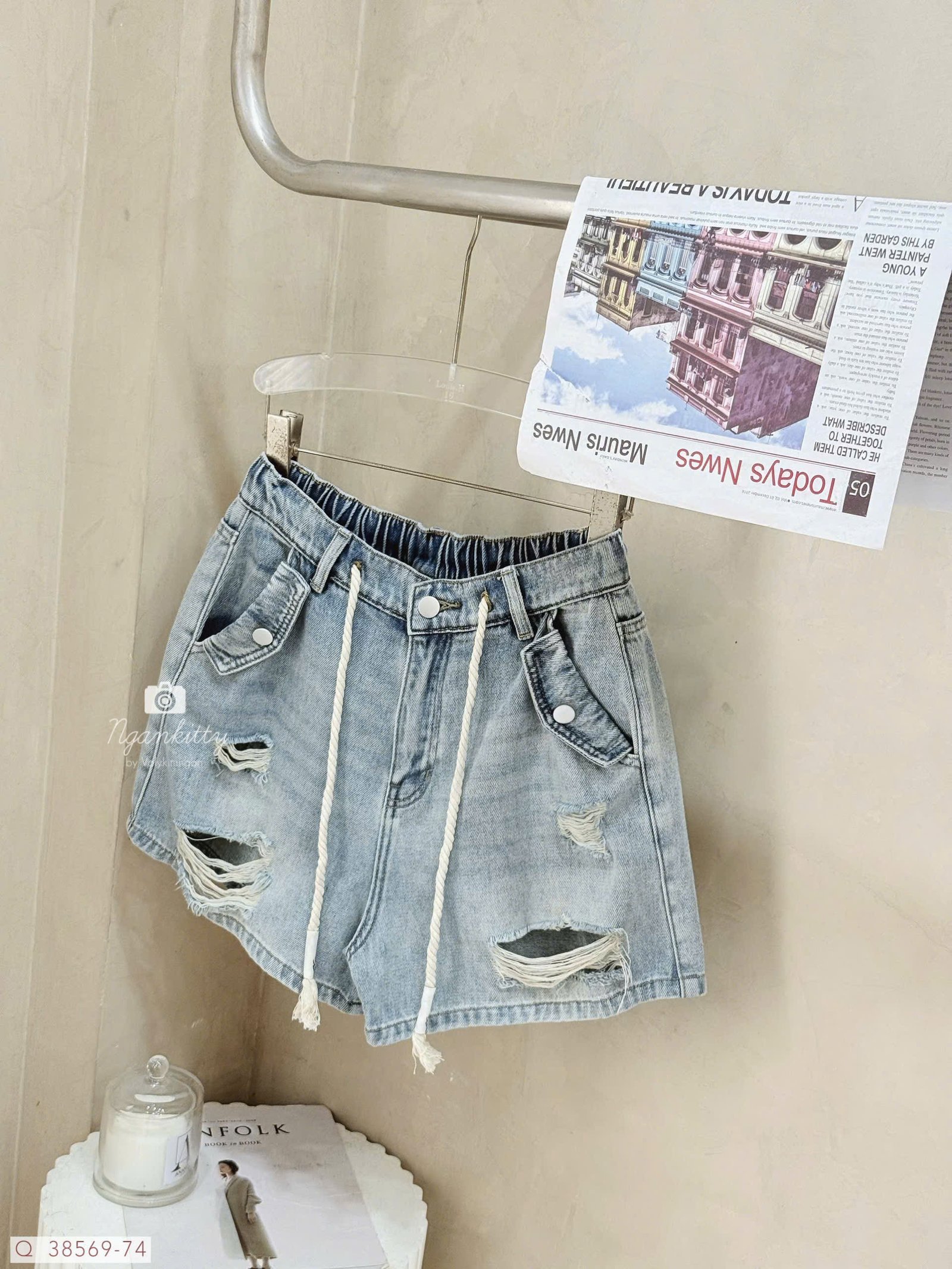 QUẦN SHORT RÁCH TÚI GẶP CHUN DÂY - Ảnh 4