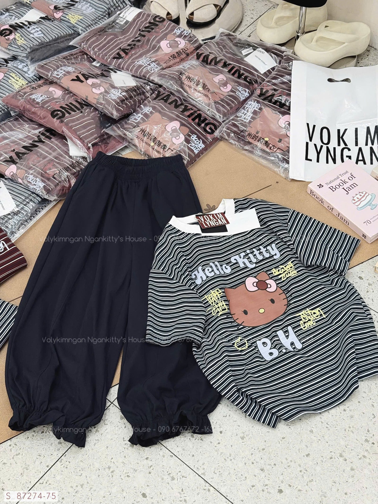 SET HELLOKITTY SỌC QUẦN POM - Hình ảnh 7