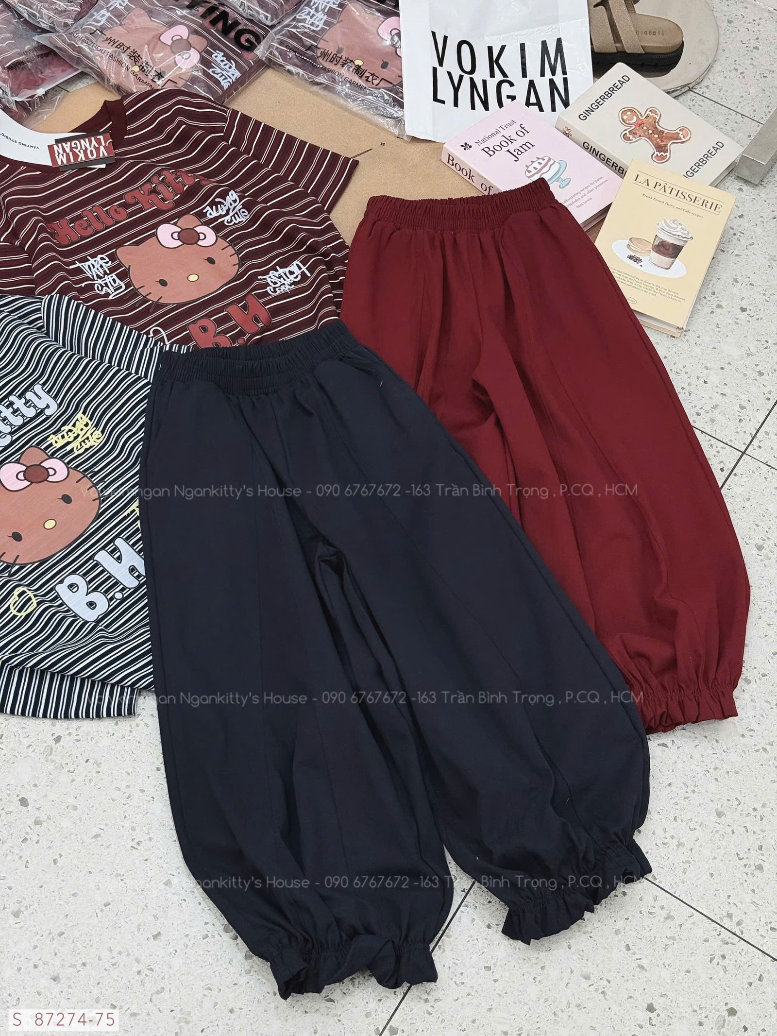 SET HELLOKITTY SỌC QUẦN POM - Hình ảnh 4