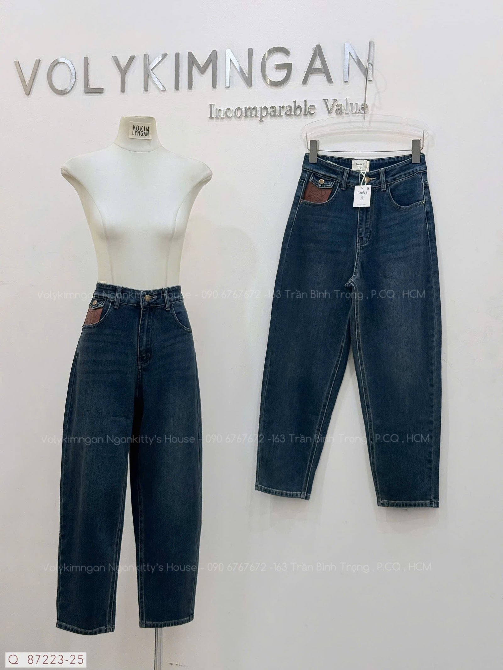 QUẦN JEAN BAGGY LOEWE MIX TÚI DA