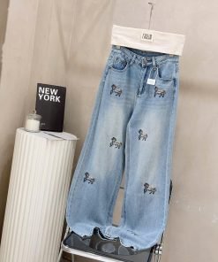 QUẦN JEAN SUÔNG NGỰA THÊU