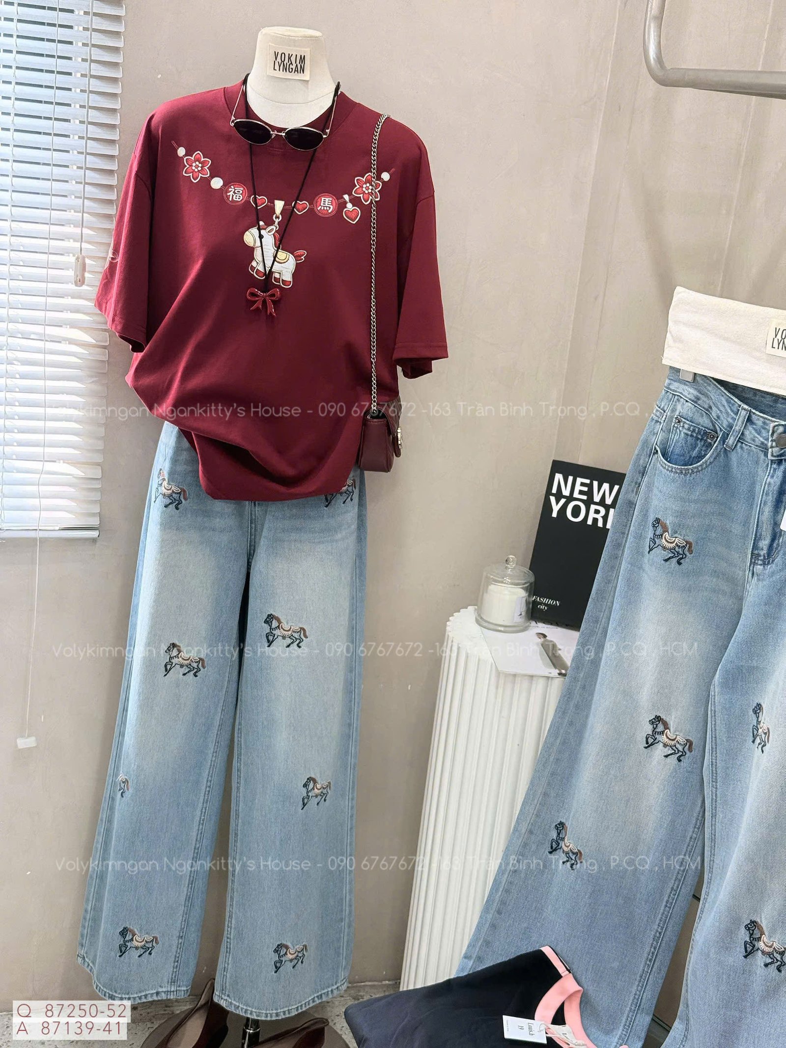 QUẦN JEAN SUÔNG NGỰA THÊU - Hình ảnh 7