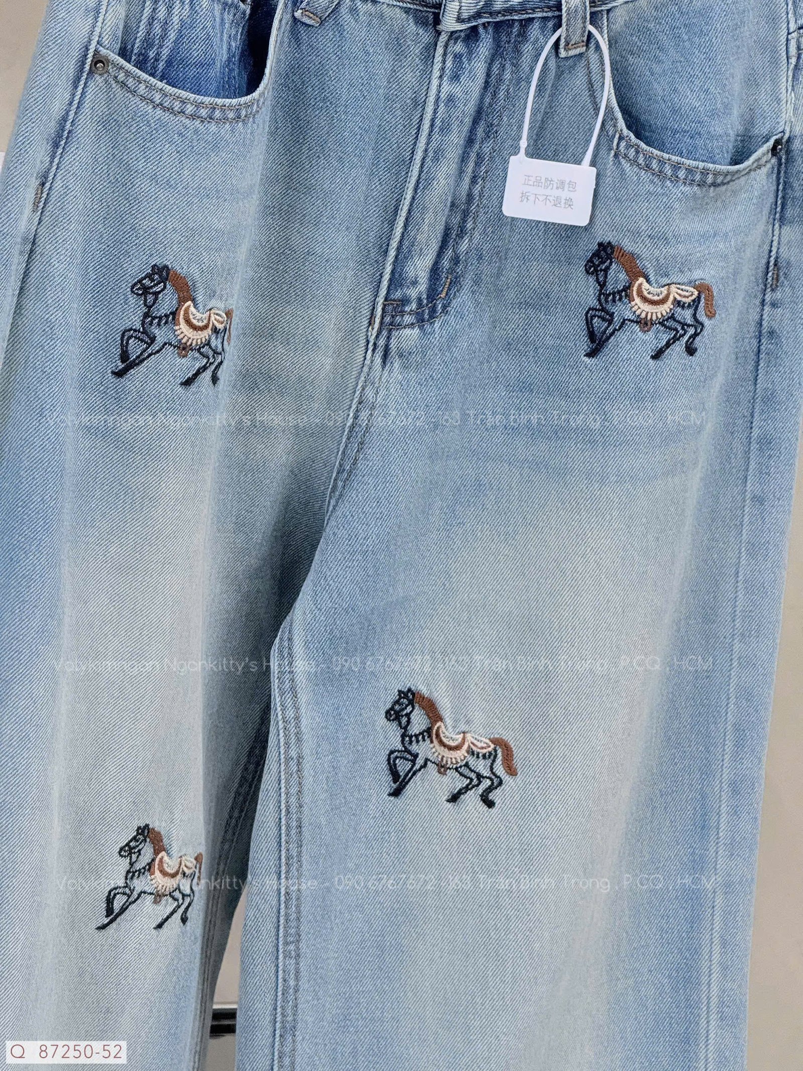 QUẦN JEAN SUÔNG NGỰA THÊU - Hình ảnh 4