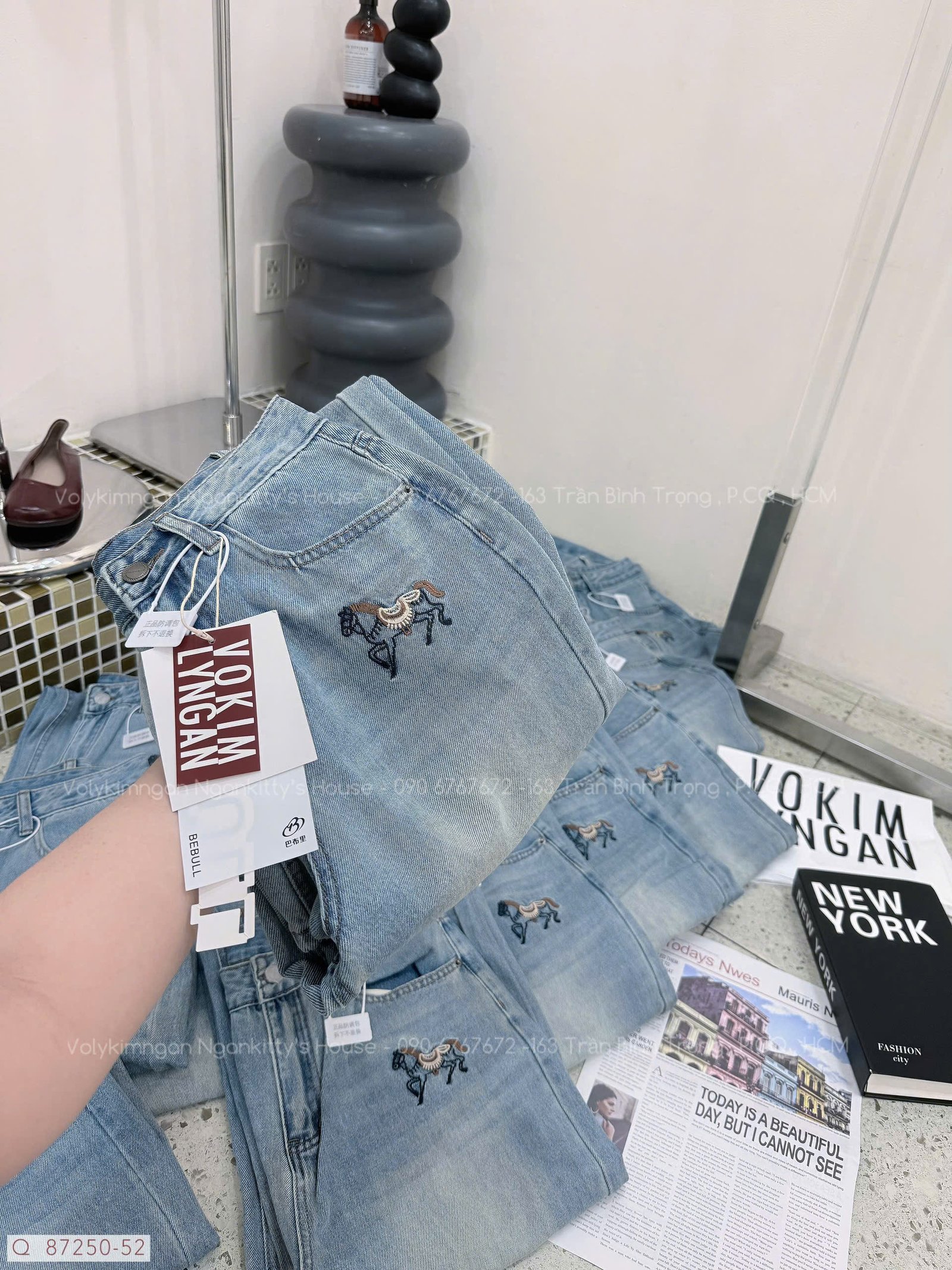 QUẦN JEAN SUÔNG NGỰA THÊU - Hình ảnh 9