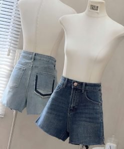 QUẦN SHORT JEAN MIX TÚI VIỀN ĐẬM