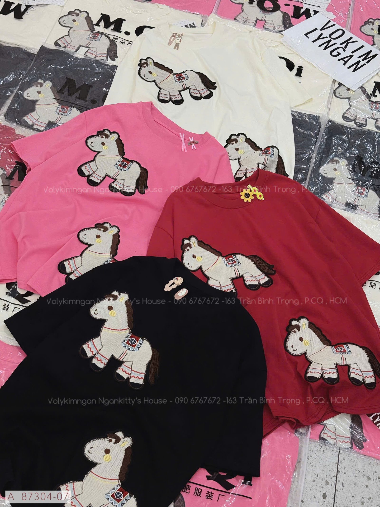 ÁO 2 NGỰA THÊU NỔI + KẸP TÓC - Hình ảnh 10