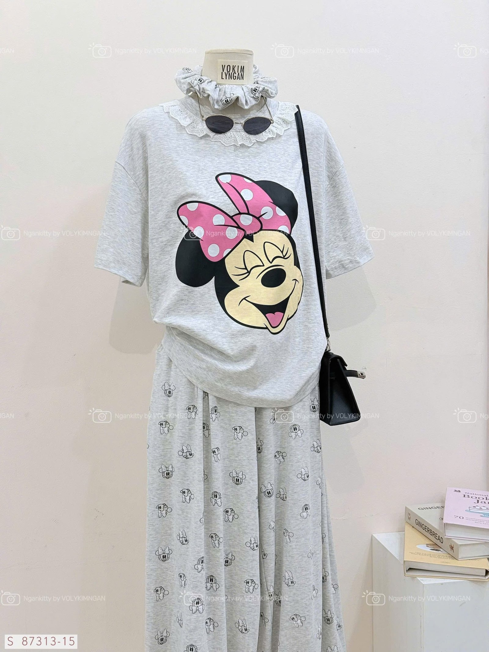 SET MINNIE CỔ REN QUẦN POM NƠ - Hình ảnh 4