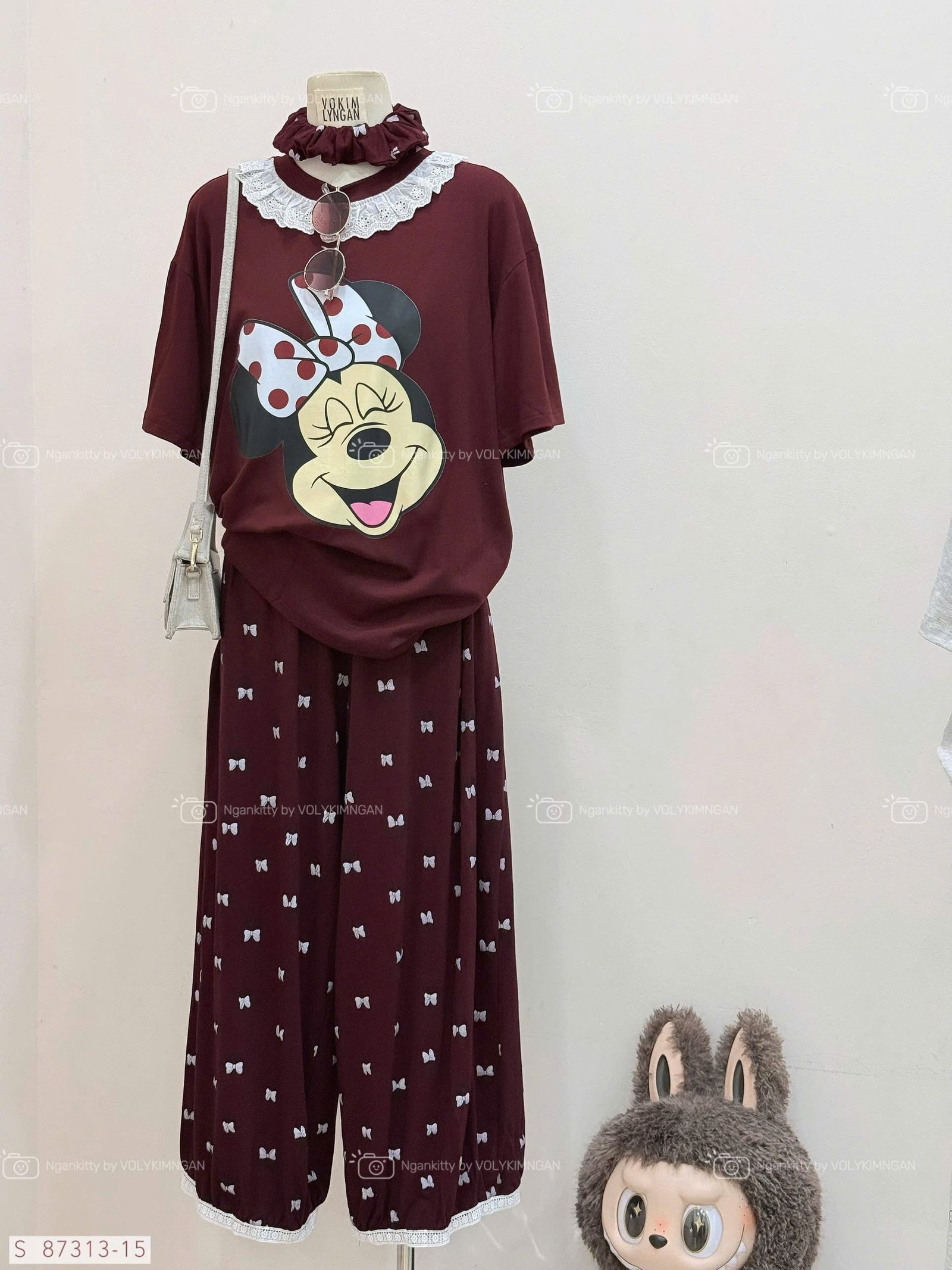 SET MINNIE CỔ REN QUẦN POM NƠ - Hình ảnh 3